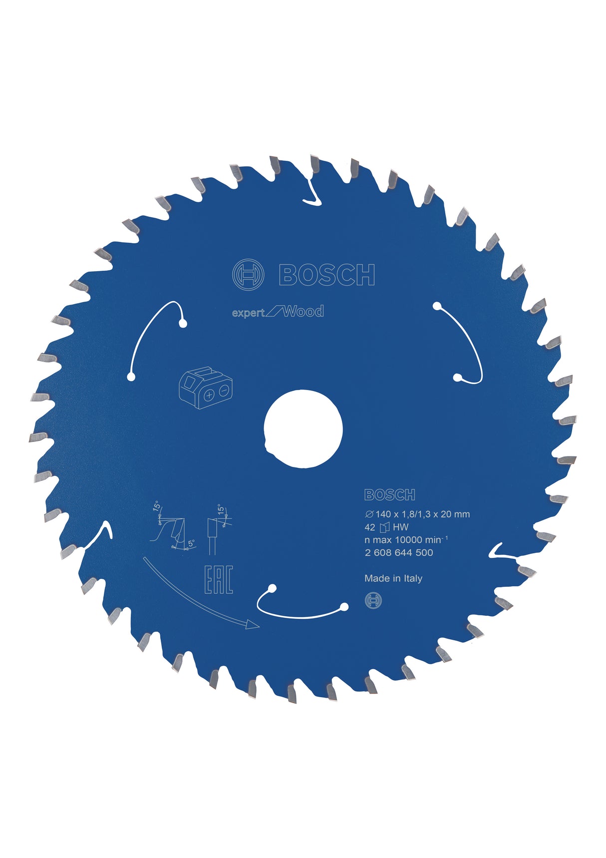 Bosch Professional Expert Circular Saw Blade for Cordless Saws - Wood, 140x1.8/1.3x20 T42