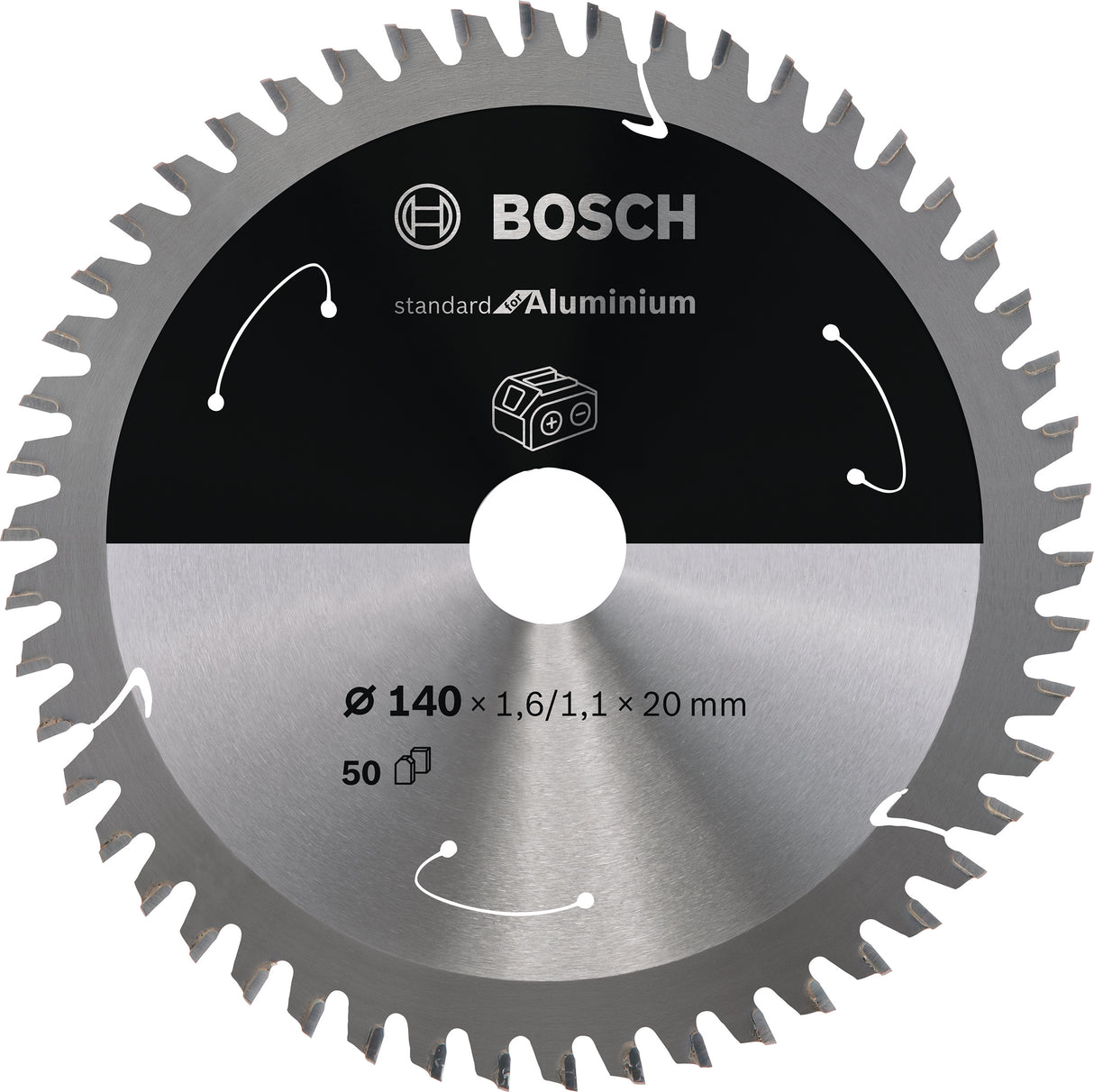 Bosch Professional Aluminium Circular Saw Blade for Cordless Saws - 140x1.6/1.1x20 T50 Standard