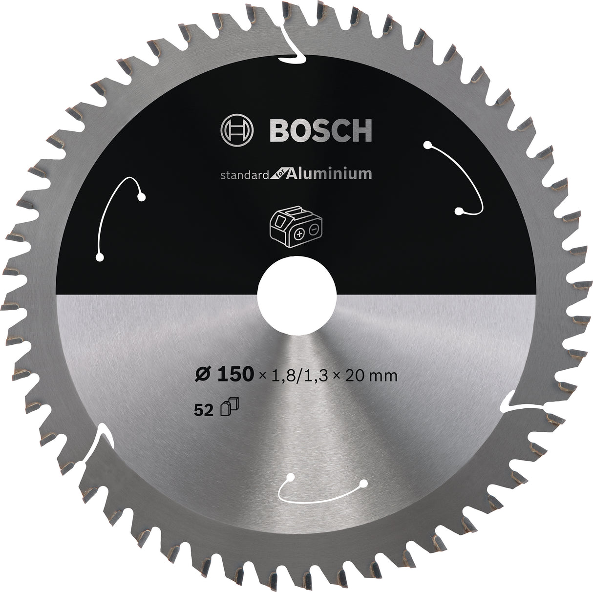 Bosch Professional Aluminium Circular Saw Blade for Cordless Saws - 150x1.8/1.3x20 T52 - Standard