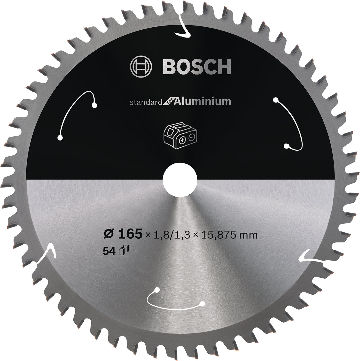 Bosch Professional Aluminium Circular Saw Blade for Cordless Saws - 165x1.8/1.3x15.875 T54 - Standard