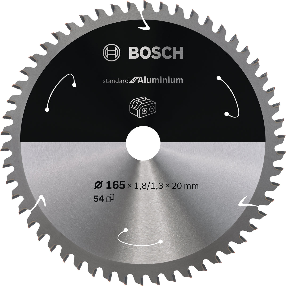 Bosch Professional Aluminium Circular Saw Blade for Cordless Saws - 165x1.8/1.3x20 T54 - Standard Grade