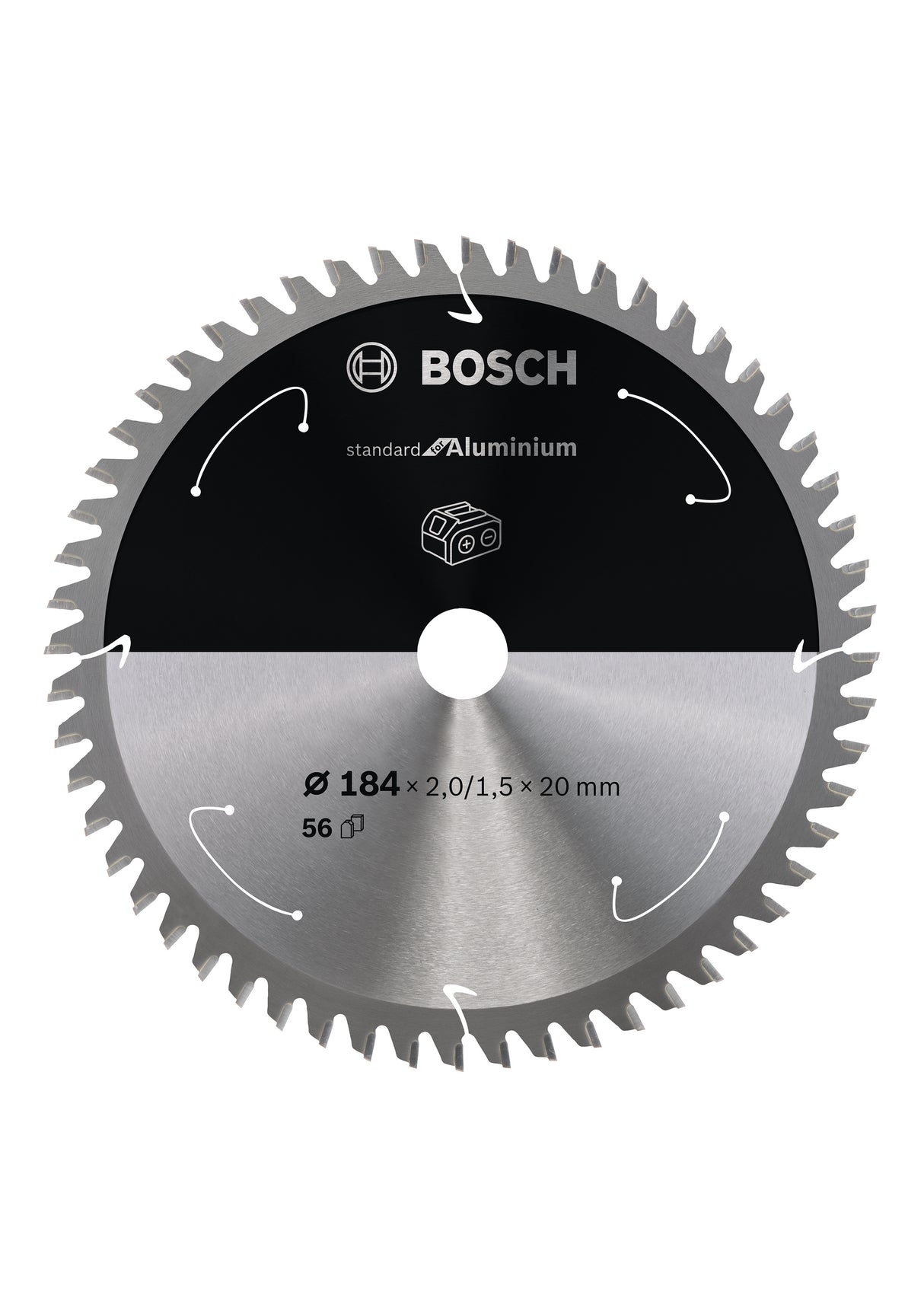 Bosch Professional Aluminium Circular Saw Blade for Cordless Saws - 184x2/1.5x20 T56 - Standard