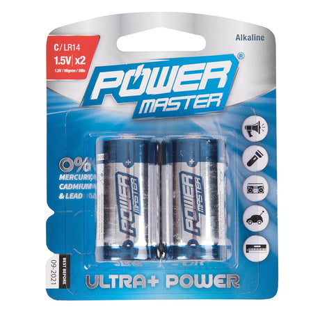 Powermaster C-Type Super Alkaline Battery Lr14 2Pk