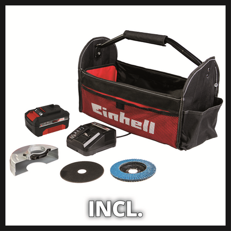 Einhell Power X-Change 18V 115mm Angle Grinder 4.0Ah Kit