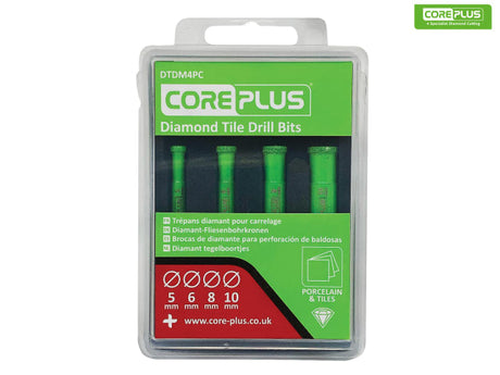 CorePlus DTDM4PC Diamond Tile Drill Bit Set, 4 Piece