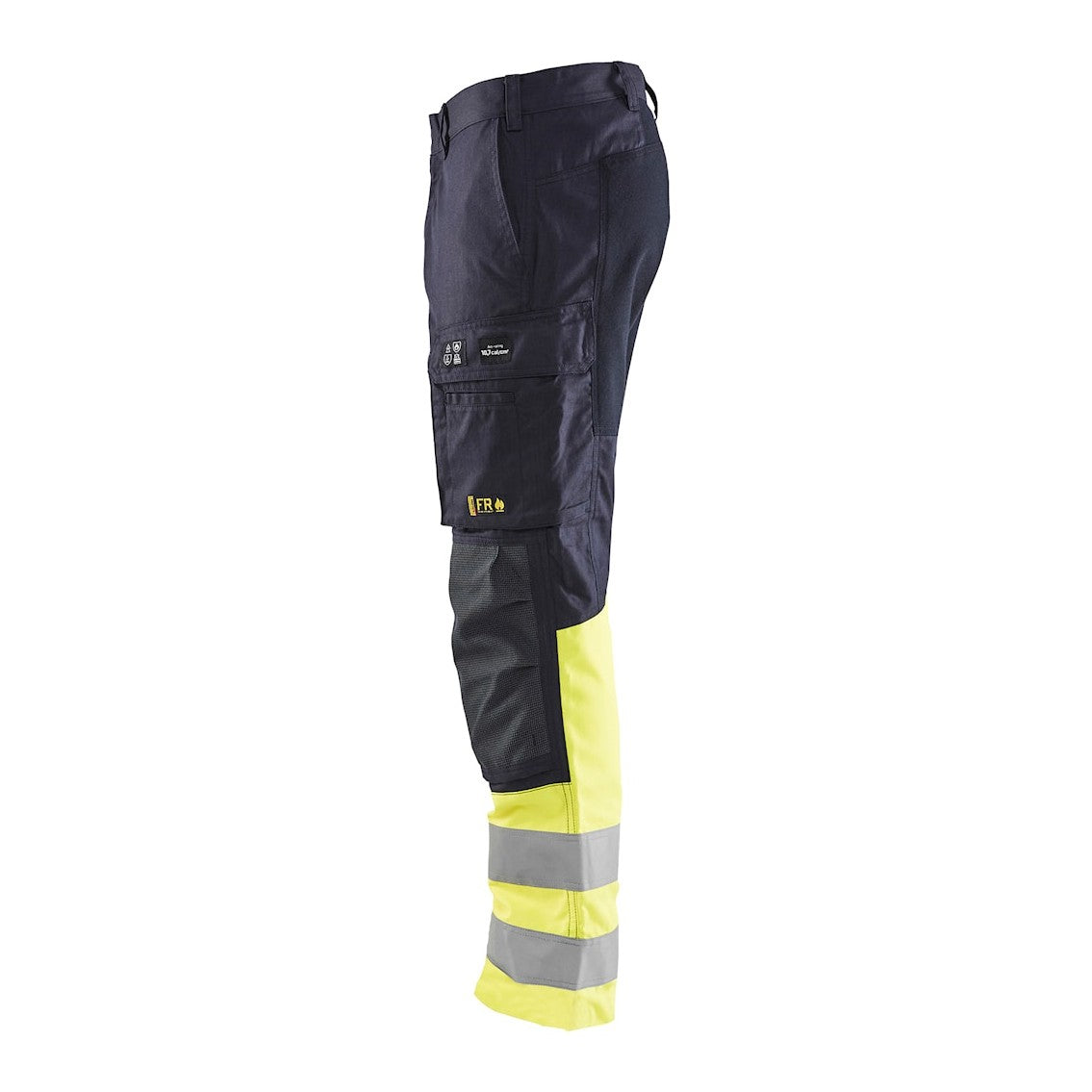 Blaklader Trousers Multinorm Inherent with Stretch 1787 #colour_navy-blue-hi-vis-yellow