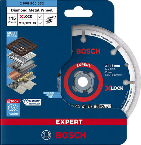 Bosch Professional X-LOCK Diamond Metal Cutting Disc - 115 x 22.23 mm