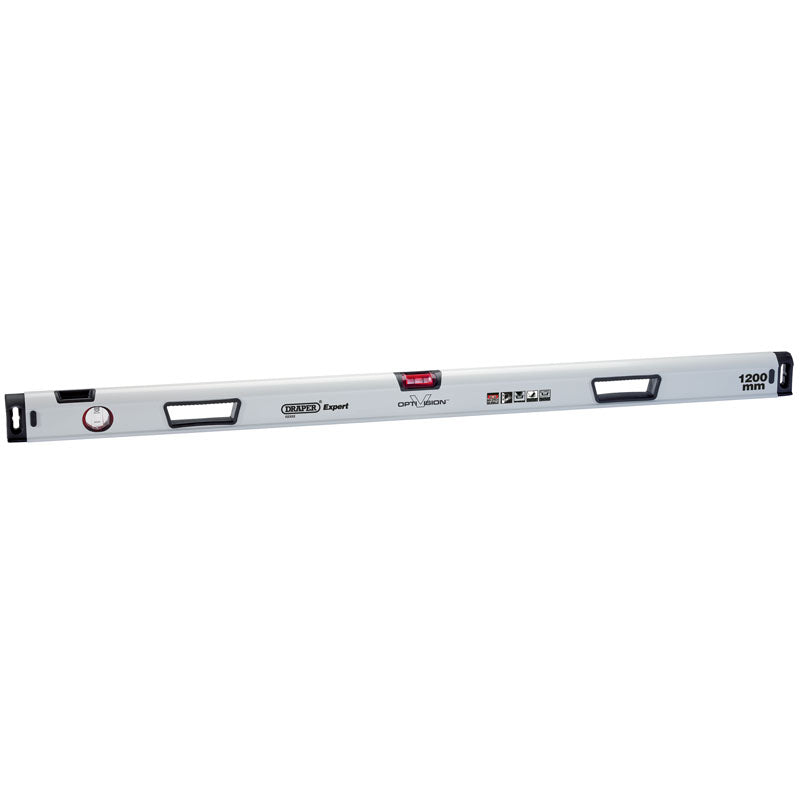 Draper 1200mm Opti-Vision&#8482; Box Section Ergo-Grip&#8482; Levels with Dual Vials