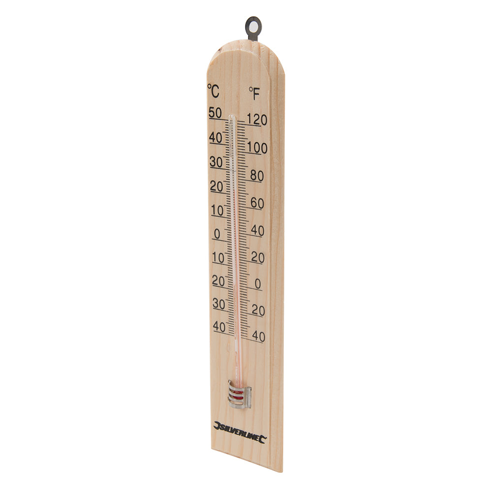 Silverline Wooden Thermometer