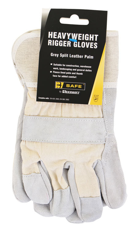 Bsafe Canadian High Quality Leather Rigger Glove Grey