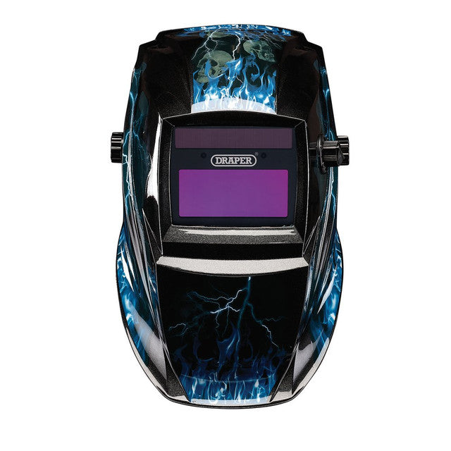 Draper Tools Auto-Darkening Welding Helmet, Blue Skull