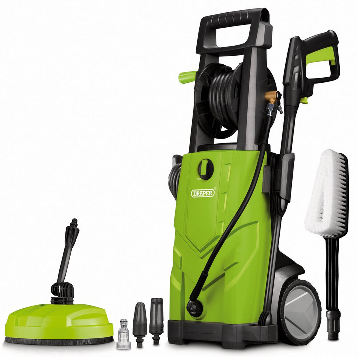 Draper Tools 230V Pressure Washer, 2200W, 165Bar, Green