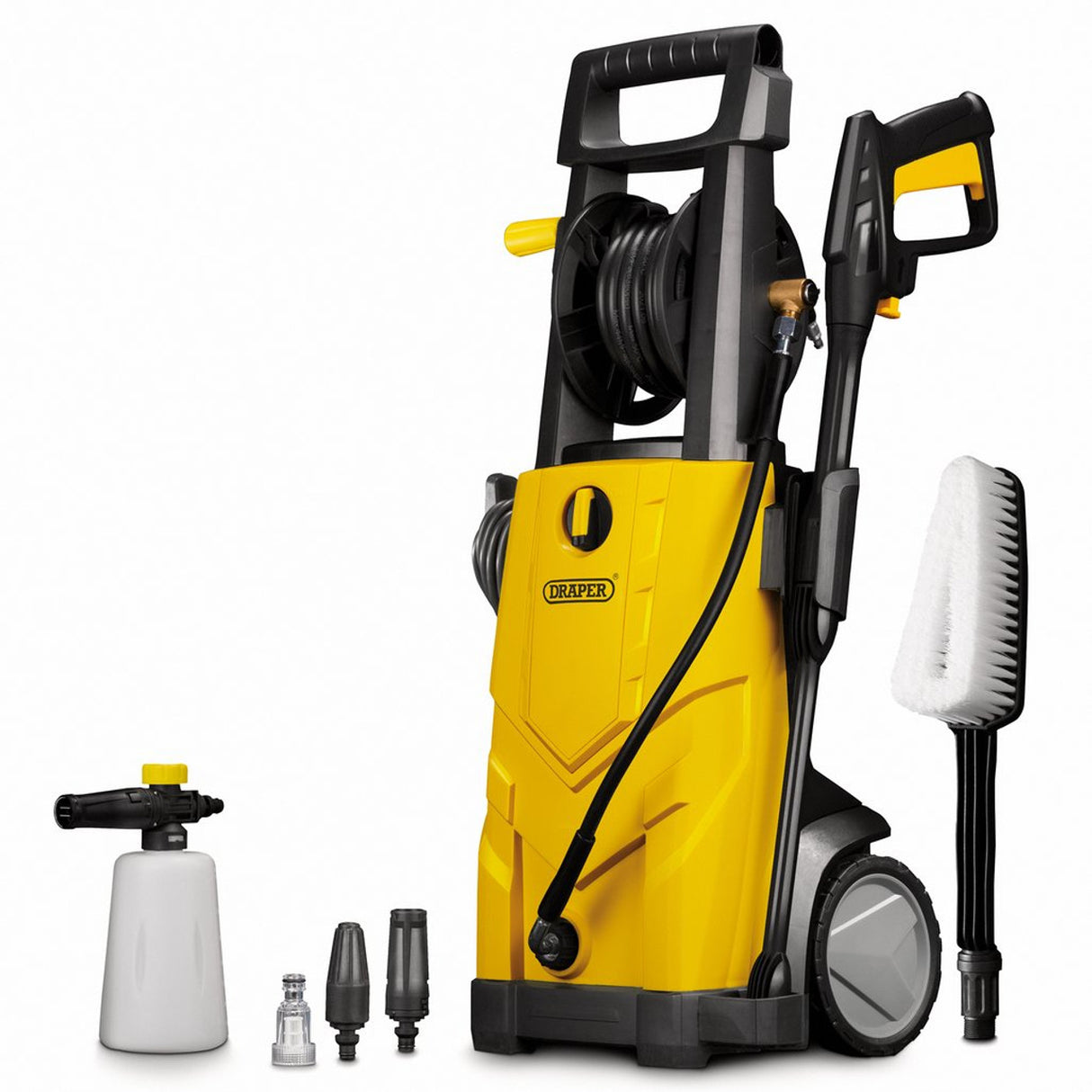 Draper Tools 230V Pressure Washer, 2200W, 165Bar, Yellow