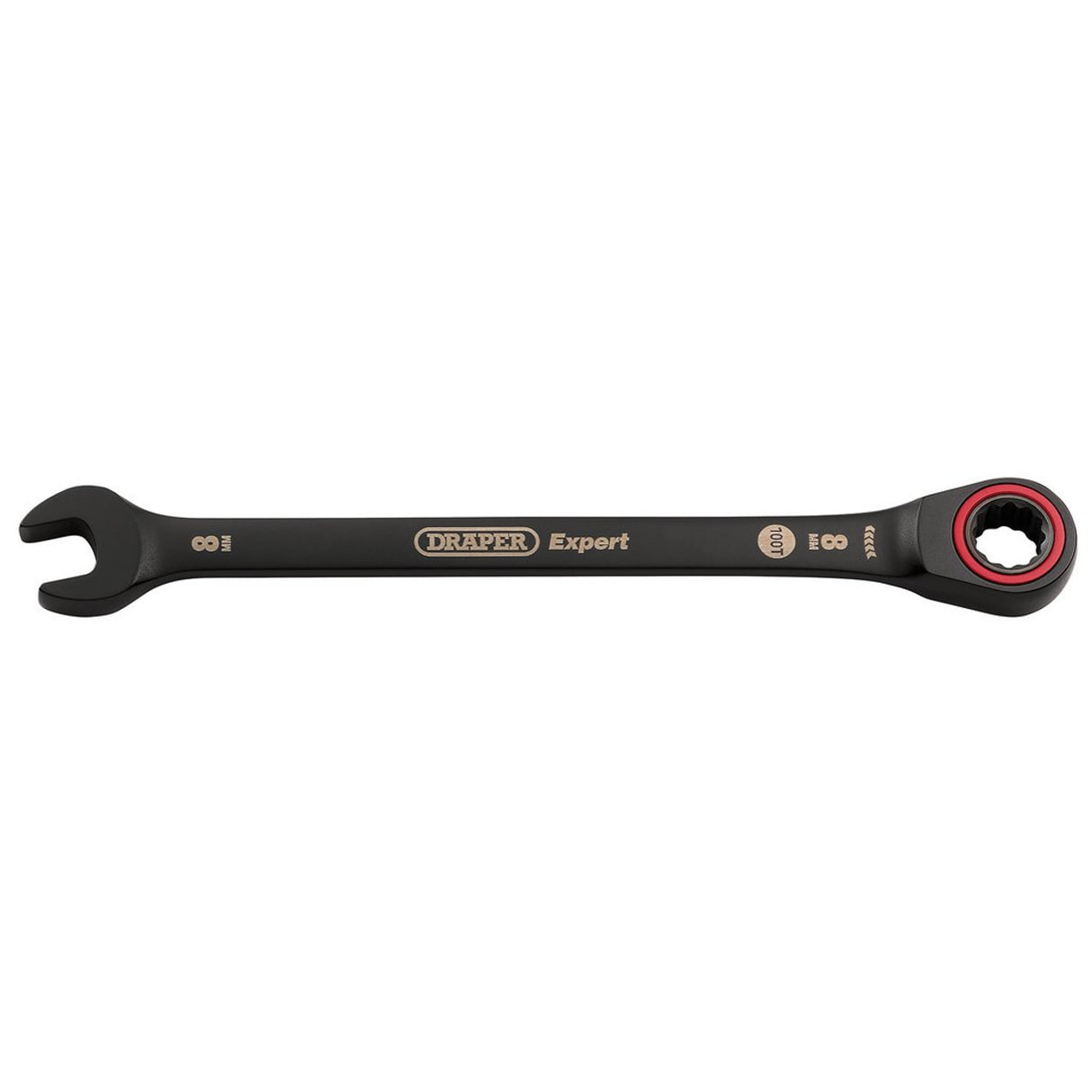 Draper Tools Expert HI-TORQ® Metric Ratchet Combination Spanner, 8mm, Black