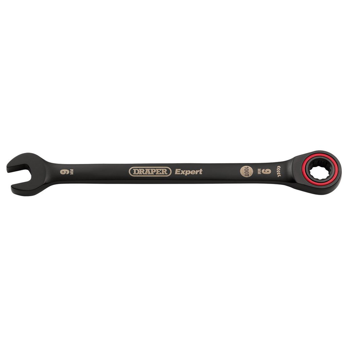 Draper Tools Expert HI-TORQ® Metric Ratchet Combination Spanner, 9mm, Black