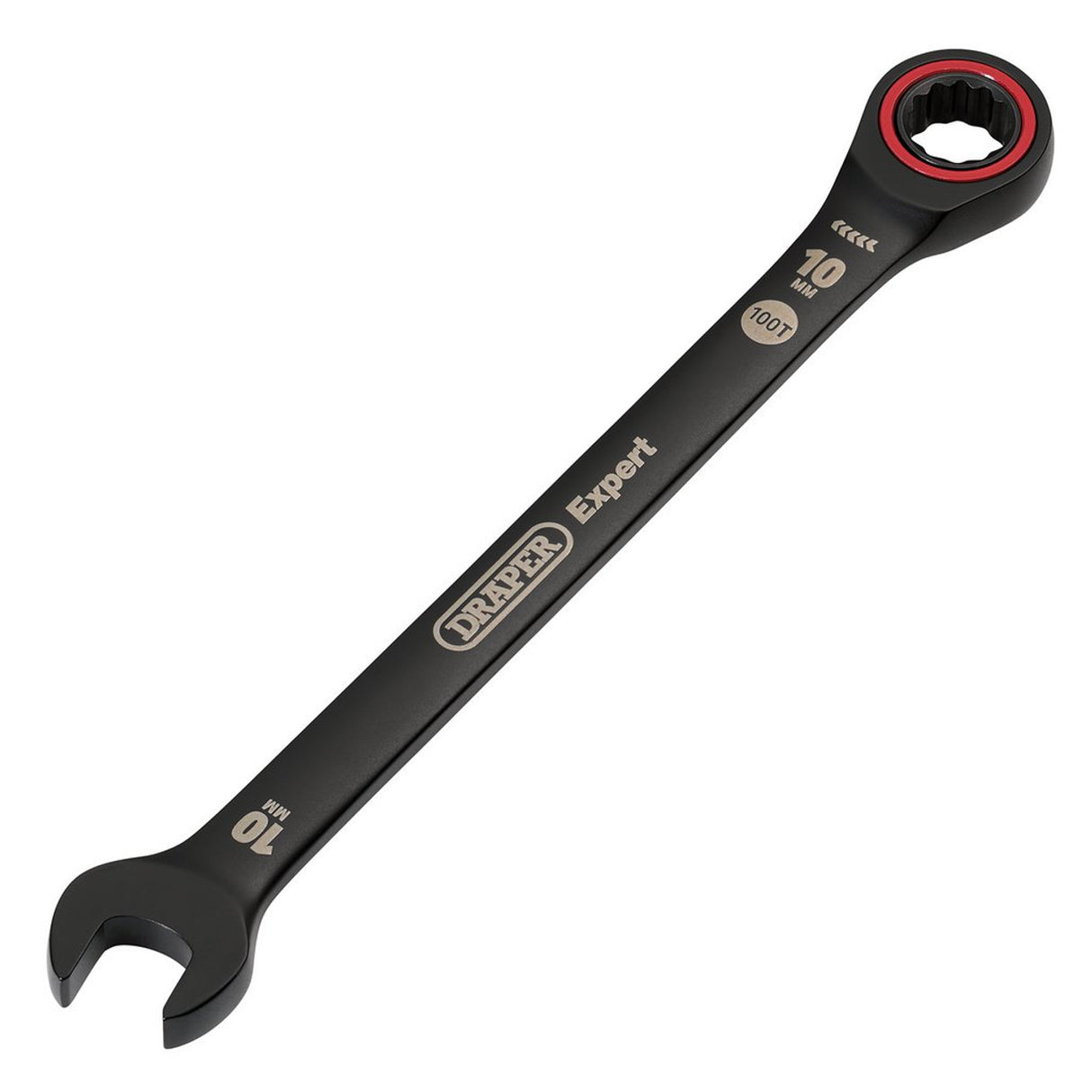 Draper Tools Expert HI-TORQ® Metric Ratchet Combination Spanner, 10mm, Black