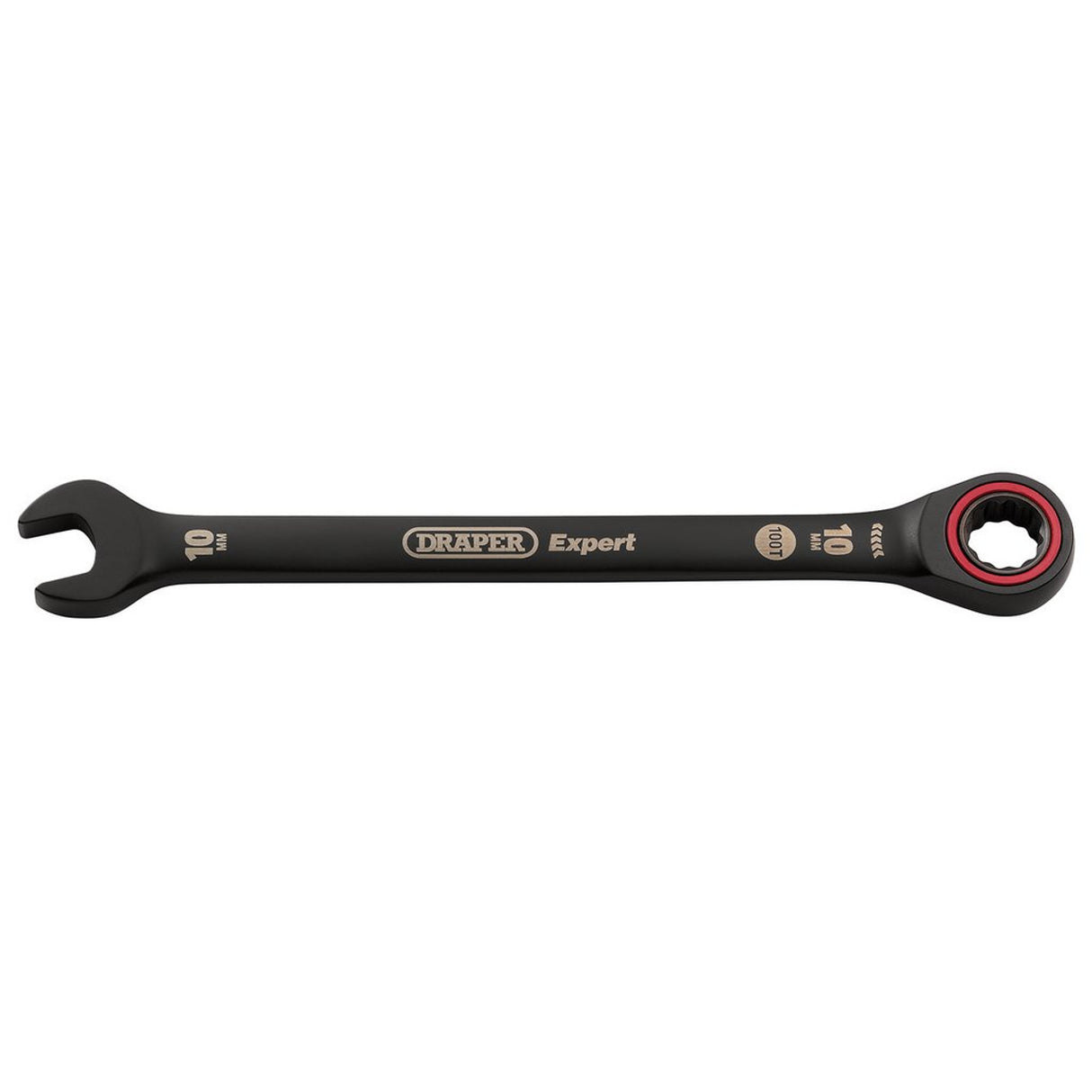 Draper Tools Expert HI-TORQ® Metric Ratchet Combination Spanner, 10mm, Black