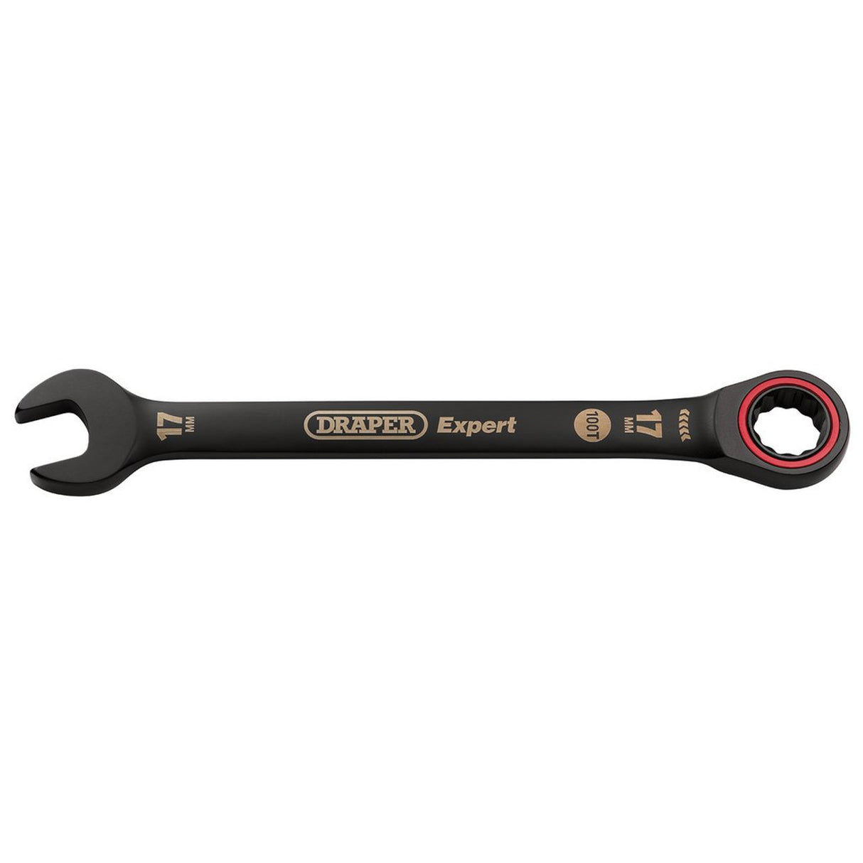 Draper Tools Expert HI-TORQ® Metric Ratchet Combination Spanner, 17mm, Black