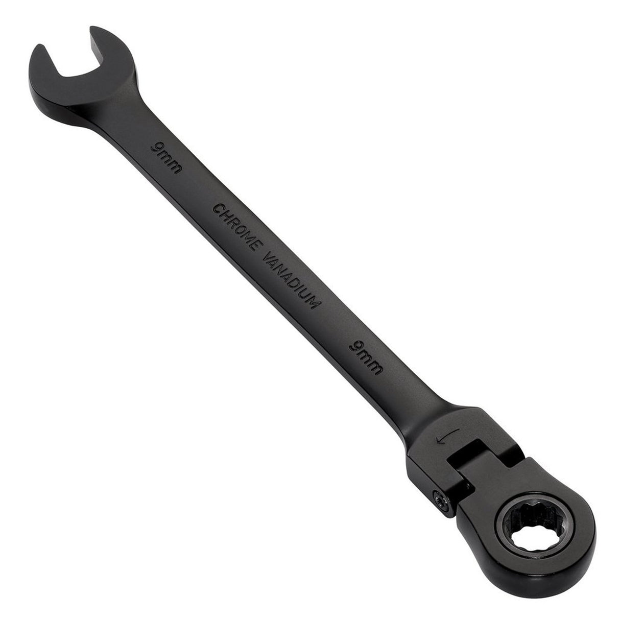 Draper Tools Expert HI-TORQ® Metric Flexible Head Ratchet Combination Spanner, 9mm, Black