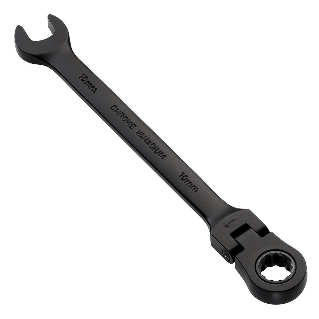 Draper Tools Expert HI-TORQ® Metric Flexible Head Ratchet Combination Spanner, 10mm, Black