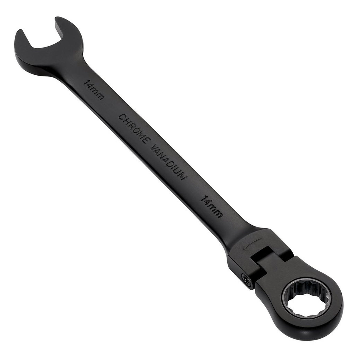 Draper Tools Expert HI-TORQ® Metric Flexible Head Ratchet Combination Spanner, 14mm, Black