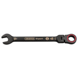 Draper Tools Expert HI-TORQ® Metric Flexible Head Ratchet Combination Spanner, 18mm, Black