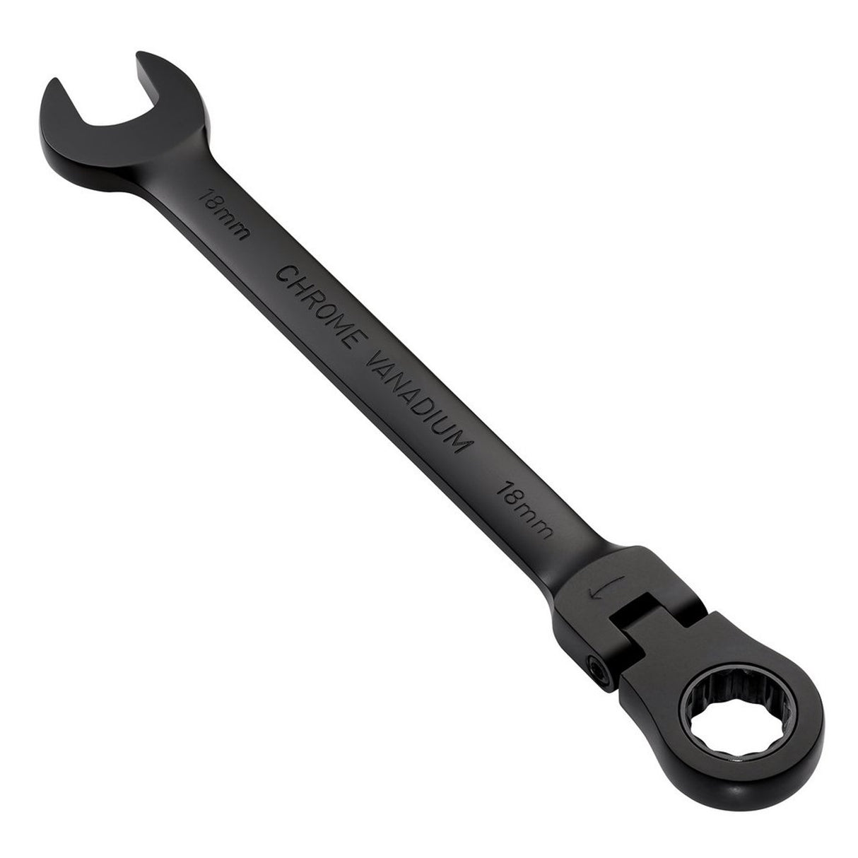 Draper Tools Expert HI-TORQ® Metric Flexible Head Ratchet Combination Spanner, 18mm, Black