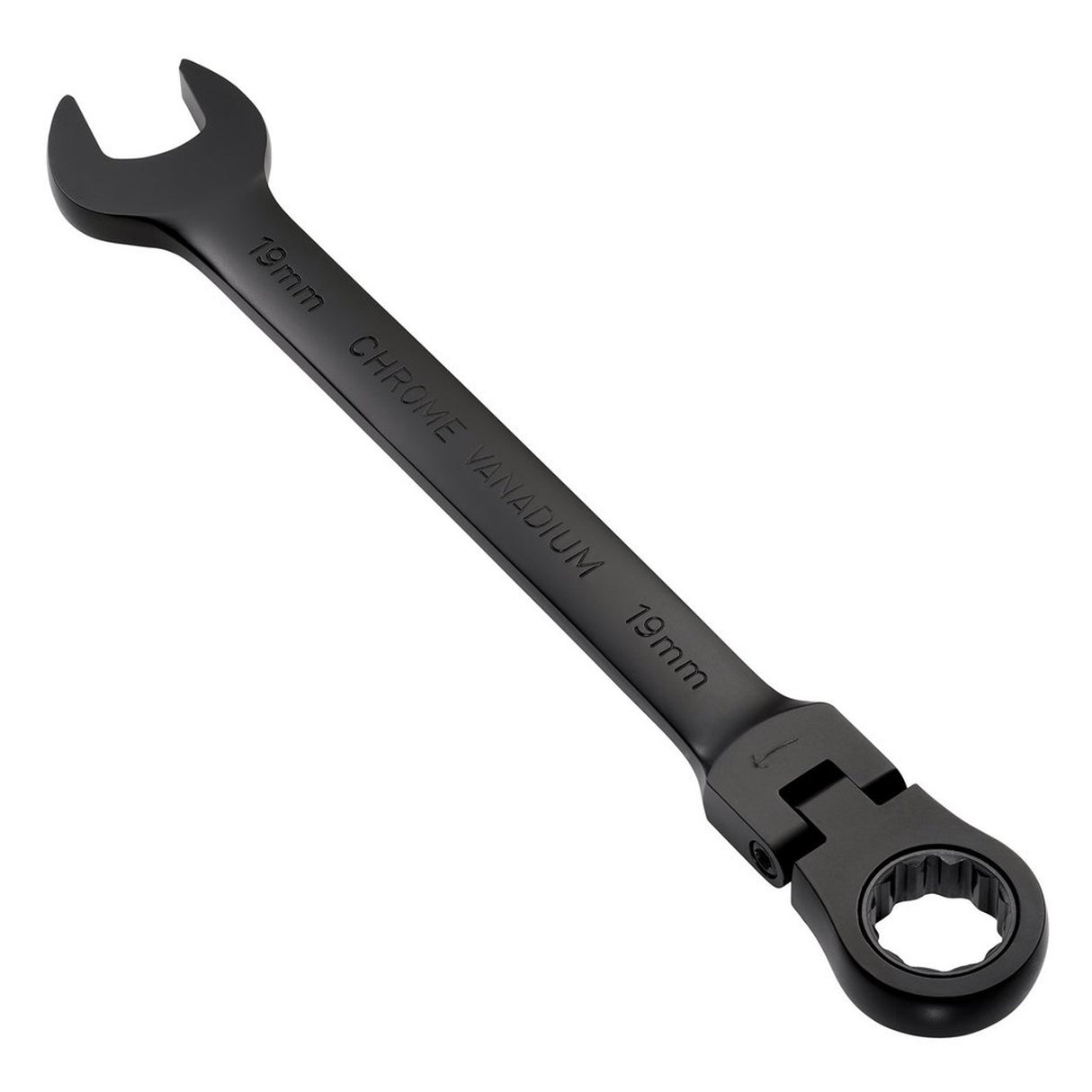 Draper Tools Expert HI-TORQ® Metric Flexible Head Ratchet Combination Spanner, 19mm, Black