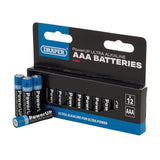 Draper Tools Powerup Ultra Alkaline AAA Batteries (Pack Of 12)