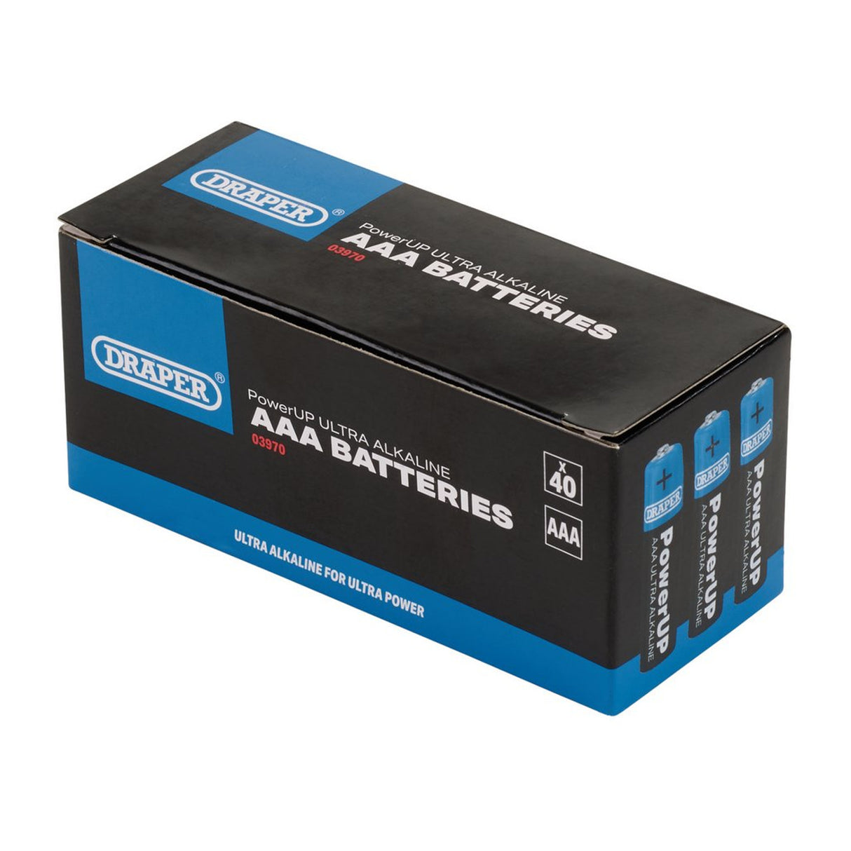 Draper Tools Powerup Ultra Alkaline AAA Batteries (Pack Of 40)