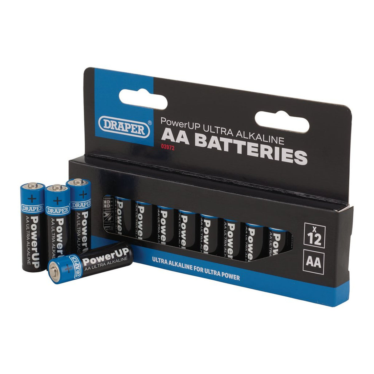 Draper Tools Powerup Ultra Alkaline AA Batteries (Pack Of 12)