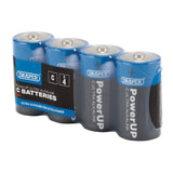 Draper Tools Powerup Ultra Alkaline C Batteries (Pack Of 4)