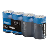 Draper Tools Powerup Ultra Alkaline D Batteries (Pack Of 4)