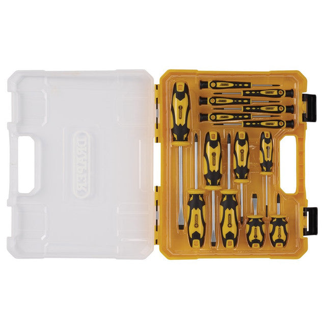 Draper Tools Screwdriver Set With Case, Yellow (14 Piece)