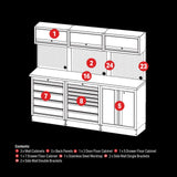 Draper Tools Bunker Modular Storage Combo With Stainless Steel Worktop (14 Piece)