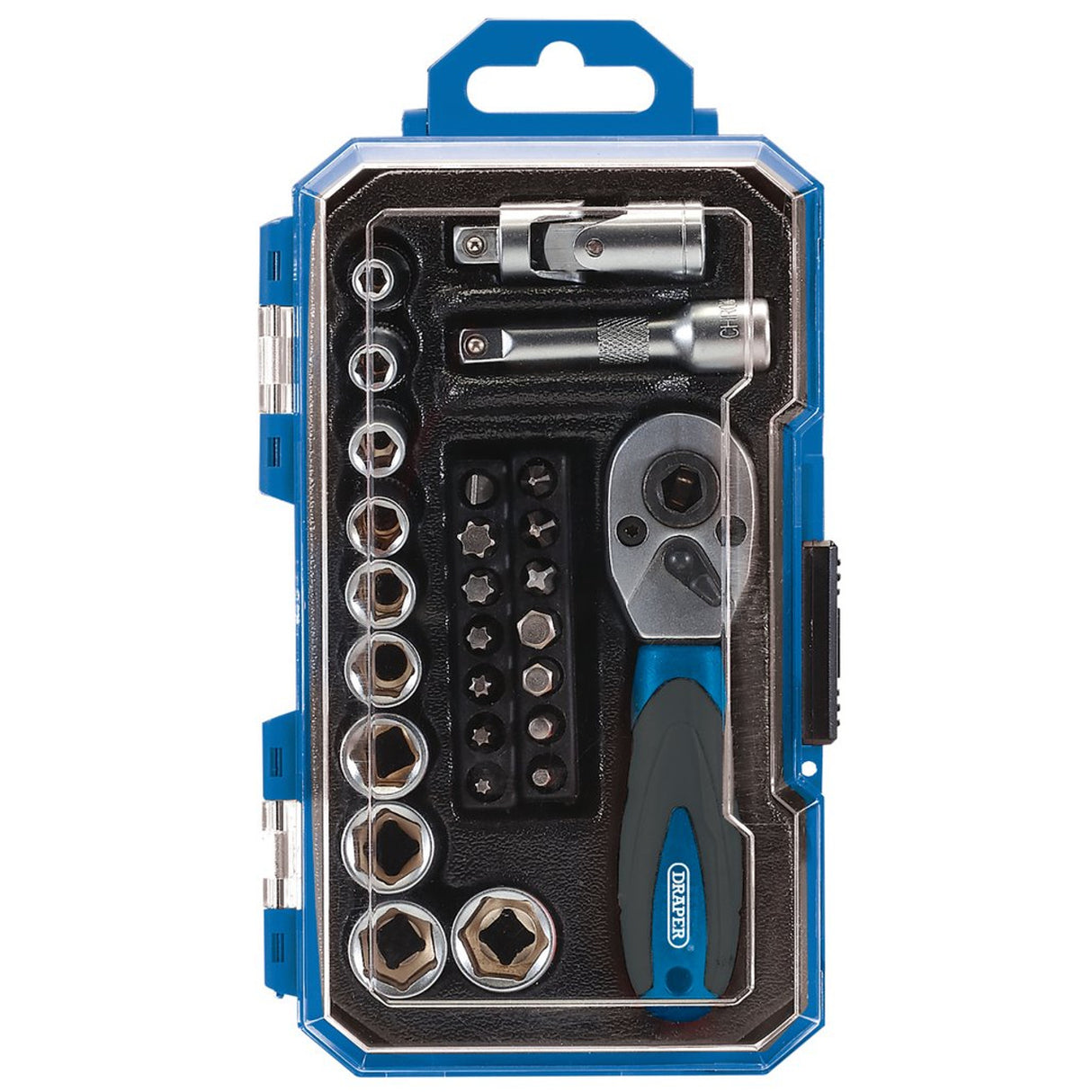 Draper Tools Socket Set, 1/4" Sq. Dr. (27 Piece)