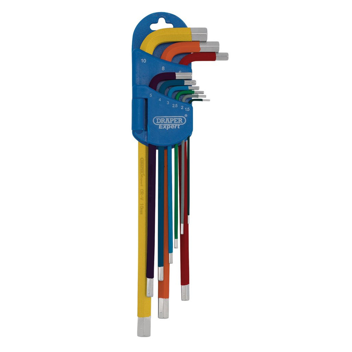 Draper Tools Draper Expert Metric Extra-Long Arm Hex Key Set, Colour Coded (9 Piece)