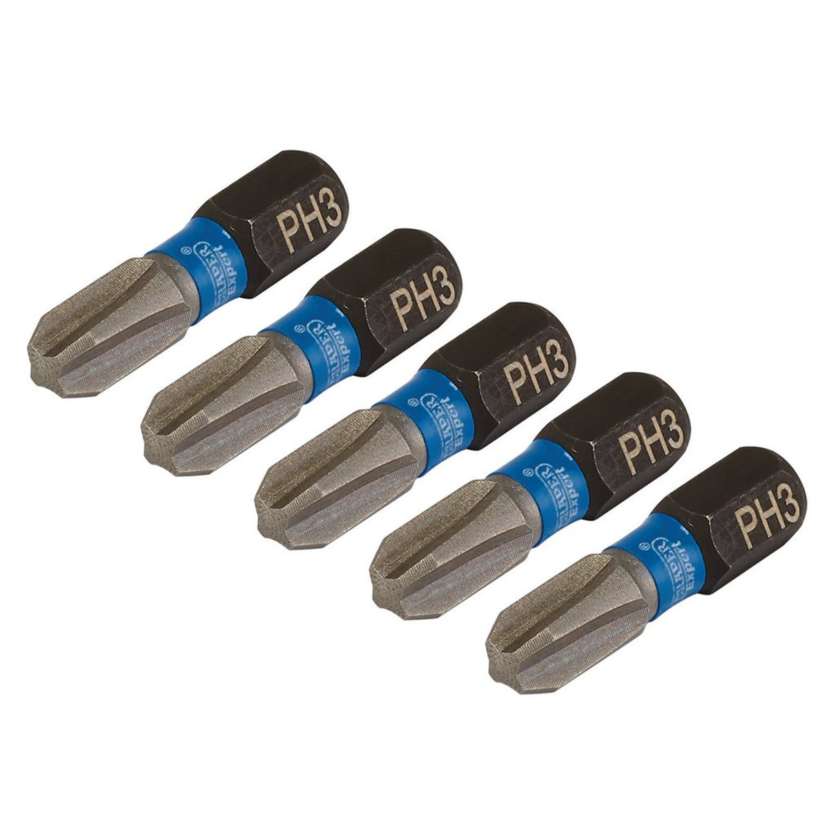 Draper Tools Draper Expert Cross Slot/Ph Type Impact Screwdriver Bits, No.3 x 25mm, 1/4" Hex (Pack Of 5)