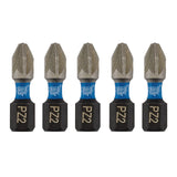 Draper Tools Expert PZ-Type Impact Screwdriver Bits, No.2 x 25mm, 1/4" Hex (Pack Of 5)