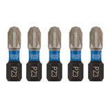 Draper Tools Expert PZ-Type Impact Screwdriver Bits, No.3 x 25mm, 1/4" Hex (Pack Of 5)