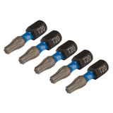 Draper Tools Expert TX-STAR® Impact Screwdriver Bits, T20 x 25mm, 1/4" Hex (Pack of 5)