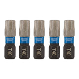 Draper Tools Expert TX-STAR® Impact Screwdriver Bits, T40 x 25mm, 1/4" Hex (Pack of 5)