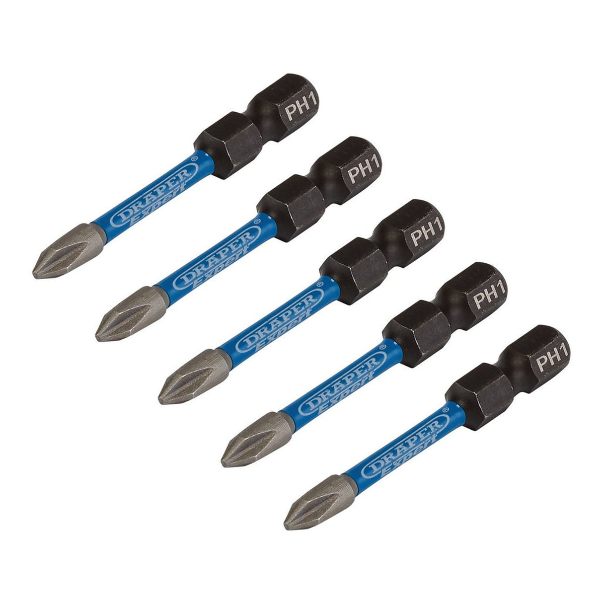 Draper Tools Draper Expert Cross Slot/Ph Type Impact Screwdriver Bits, No.1 x 50mm, 1/4" Hex (Pack Of 5)