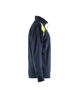 Blaklader Half-Zip 2-Tone Sweatshirt 3353 - Dark Navy Blue/Hi-Vis Yellow