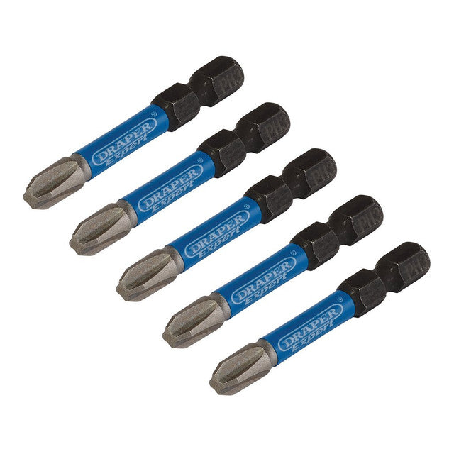 Draper Tools Draper Expert Cross Slot/Ph Type Impact Screwdriver Bits, No.3 x 50mm, 1/4" Hex (Pack Of 5)