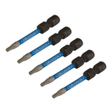 Draper Tools Expert TX-STAR® Impact Screwdriver Bits, T10 x 50mm, 1/4" Hex (Pack of 5)