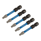 Draper Tools Expert TX-STAR® Impact Screwdriver Bits, T20 x 50mm, 1/4" Hex (Pack of 5)