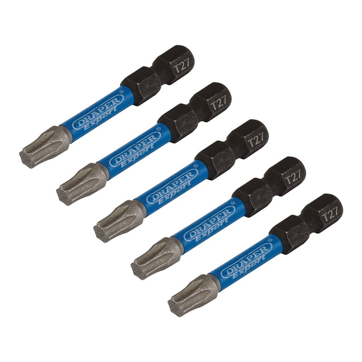 Draper Tools Expert TX-STAR® Impact Screwdriver Bits, T27 x 50mm, 1/4" Hex (Pack of 5)