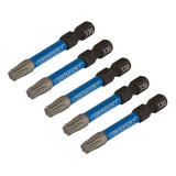 Draper Tools Expert TX-STAR® Impact Screwdriver Bits, T30 x 50mm, 1/4" Hex (Pack of 5)