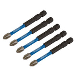 Draper Tools Draper Expert Cross Slot/Ph Type Impact Screwdriver Bits, No.2 x 75mm, 1/4" Hex (Pack Of 5)